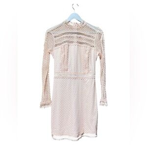 Bebe Pale Pink Lace Pencil Dress – Size 6